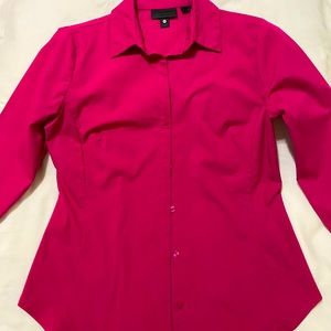 Hot pink blouse long sleeves 6 petite